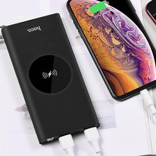 Заредете изображение във визуализатора на галерията – Външна батерия / Power bank Hooco с безжично зареждане 10 000mah j37 wisdom черен - само за 46.8 лв

