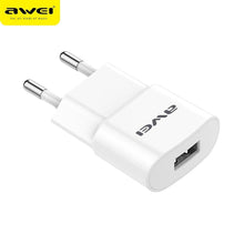 Заредете изображение във визуализатора на галерията – Wall charger awei c832 2.1a + iPhone кабел white - само за 19 лв
