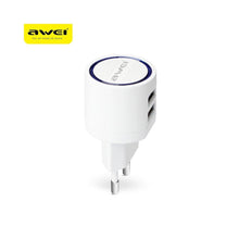 Заредете изображение във визуализатора на галерията – Wall charger awei c900 2xusb white - само за 22.7 лв
