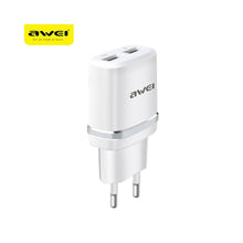 Заредете изображение във визуализатора на галерията – Wall charger awei c930 2xusb silver - само за 18.8 лв
