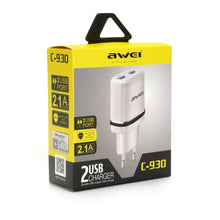 Заредете изображение във визуализатора на галерията – Wall charger awei c930 2xusb white - само за 20.1 лв
