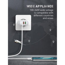 Заредете изображение във визуализатора на галерията – Wall charger ldnio a3510q dual fast charging protocol qc 3.0+pd 28,5w with usb c cable - TopMag

