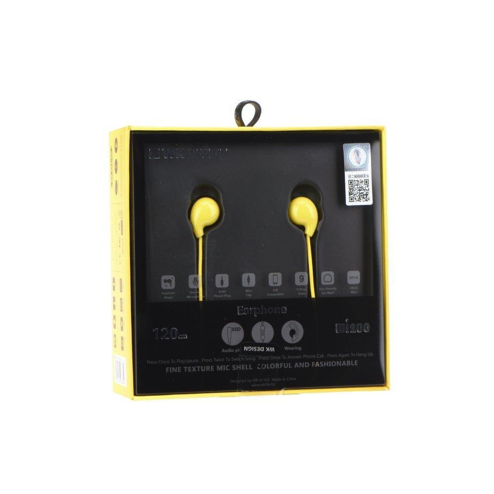 Wk-Design earphone stereo wi200 жълт - само за 21.6 лв