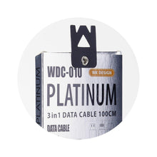Заредете изображение във визуализатора на галерията – Wk-Design кабел USB platinium 3 в 1  wdc-010 черен - само за 7.99 лв
